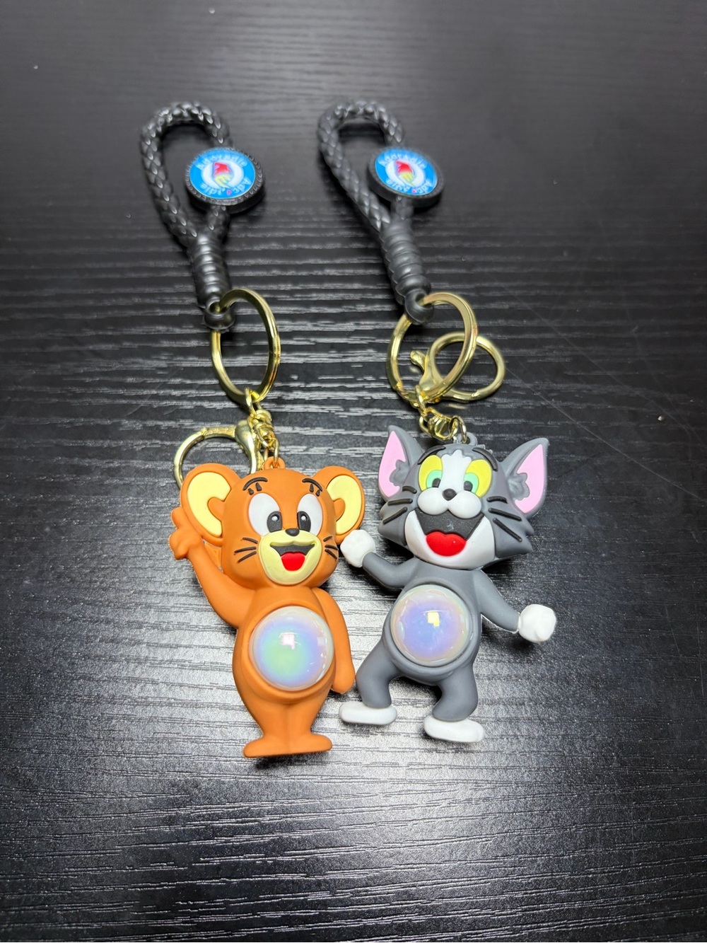 Tom & Jerry Inspired Light Up Belly Keychain/Bag Charm Duo-Belly Lights Up
